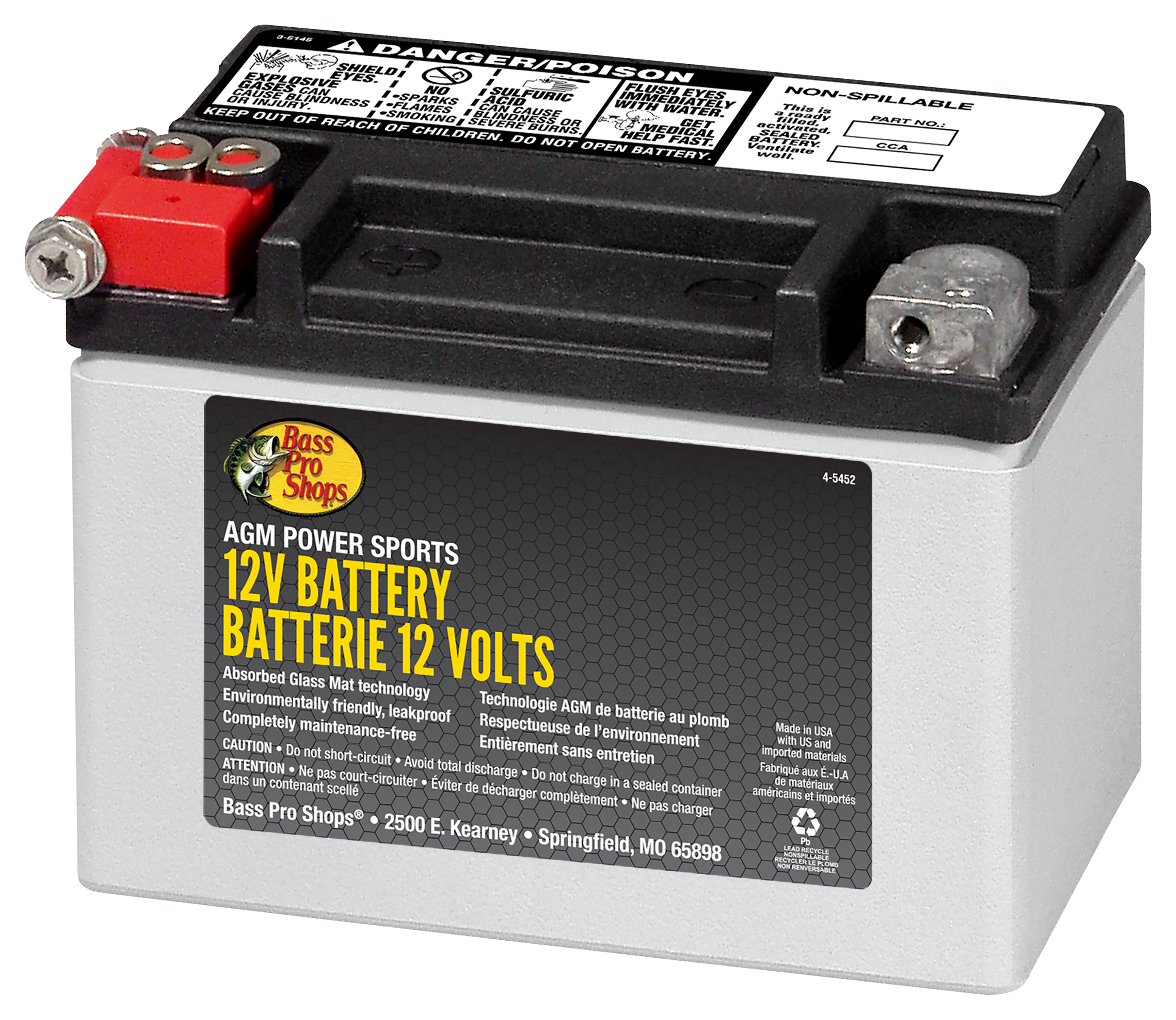 Bass Pro Shops XPS AGM Power Series 12V ATV Battery Cabela